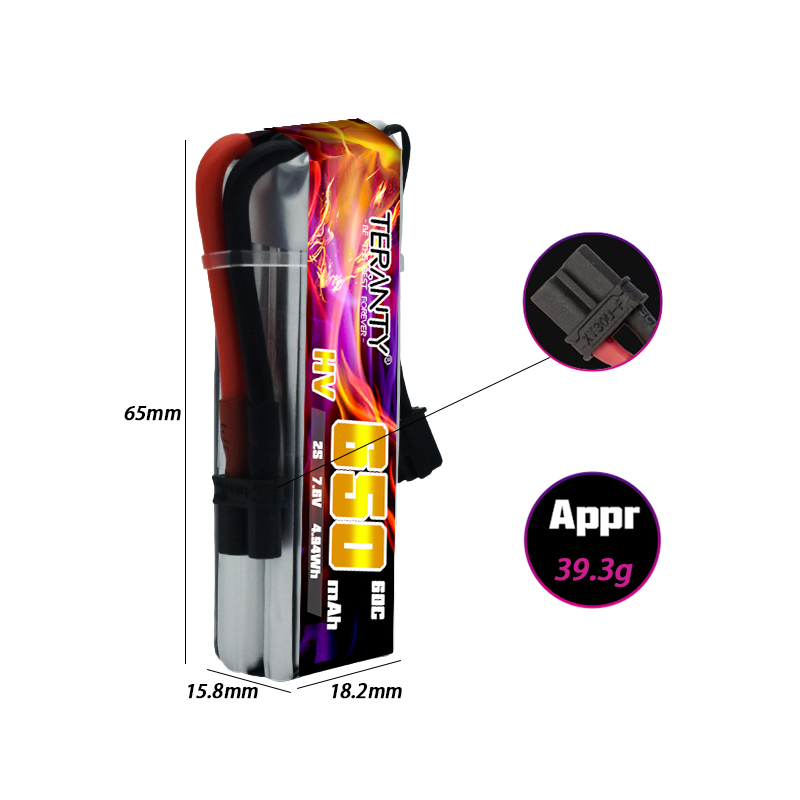 แบตเตอรี่ TERANTY 650mAh 2S 7. - Drone Kit Racing บทวิจารณ์และราคา